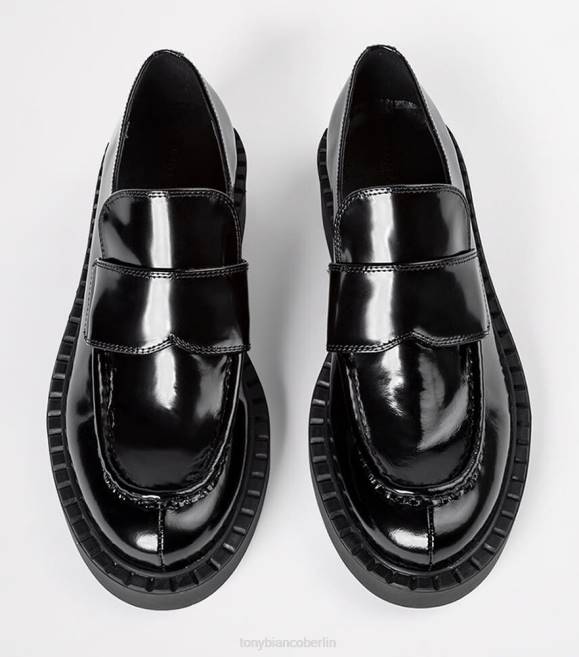 Slipper| de Tony Bianco Frauen Corvette-Freizeitschuhe Schwarz hochglänzend 4624591